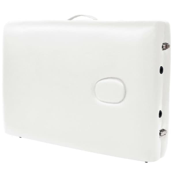 vidaXL sammenfoldeligt massagebord 2 zoner 10 cm tyk hynde hvid