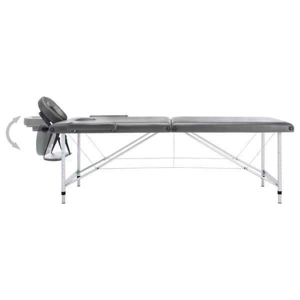 vidaXL Massagebänk med 2 zoner aluminiumram antracit 186x68 cm