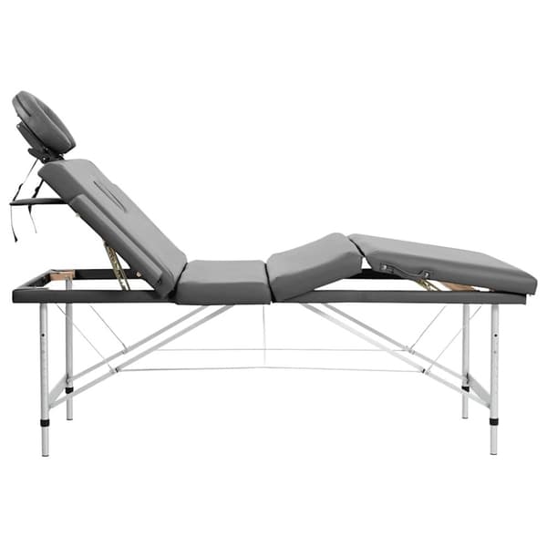 vidaXL Massagebänk med 4 zoner aluminiumram antracit 186x68 cm