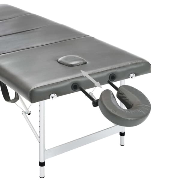 vidaXL Massagebänk med 4 zoner aluminiumram antracit 186x68 cm