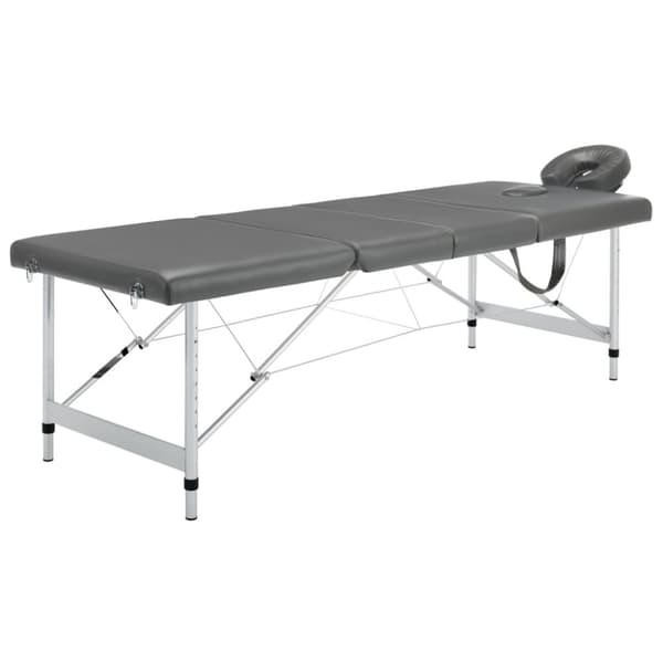 vidaXL Massagebänk med 4 zoner aluminiumram antracit 186x68 cm