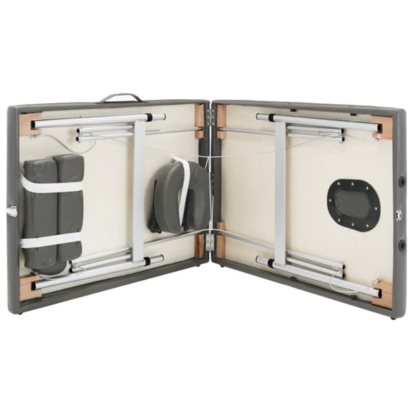 vidaXL massagebord med 2 zoner aluminiumsstel 186x68 cm antracitgrå