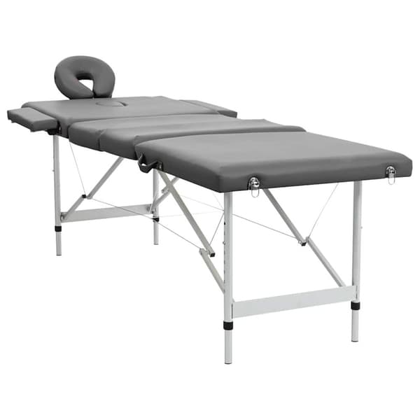 vidaXL massagebord med 4 zoner aluminiumsstel 186 x 68 cm antracitgrå
