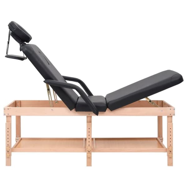 vidaXL Massagebord 3 zoner svart konstläder