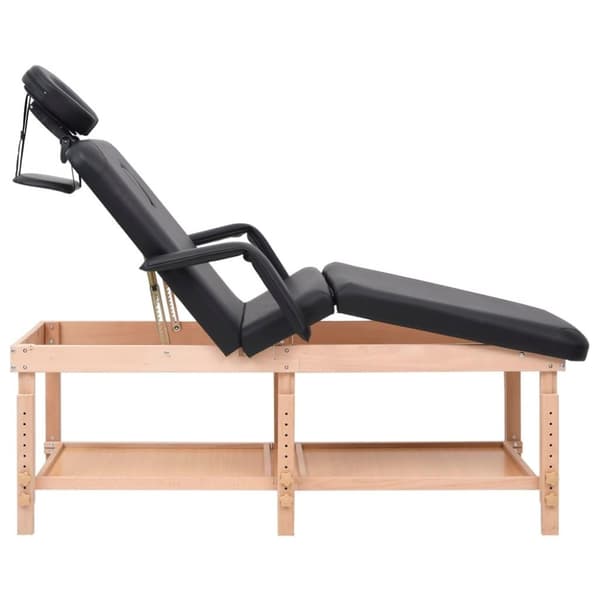 vidaXL Massagebord 3 zoner svart konstläder