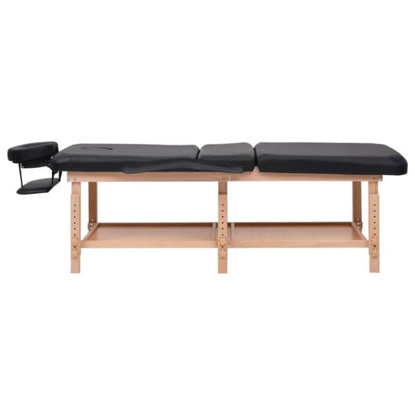 vidaXL Massagebord 3 zoner svart konstläder