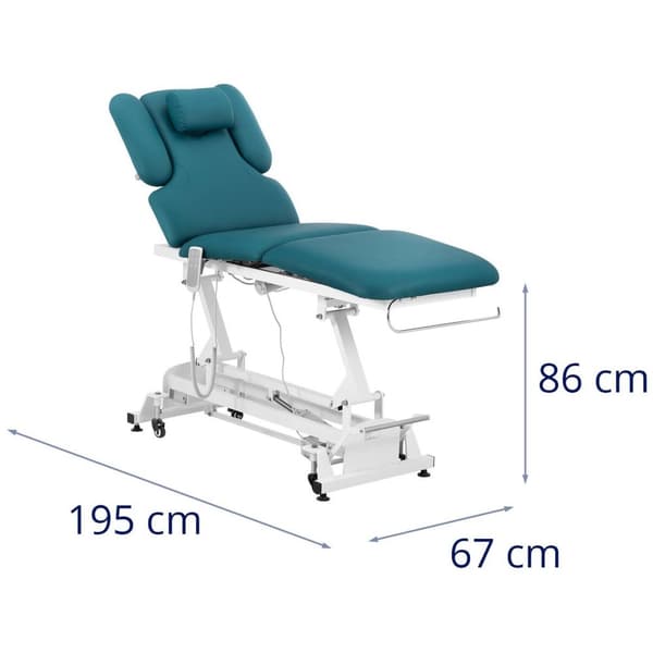Physa Elektrisk massagebänk - 3 motorer - 250 kg - Mörkblå