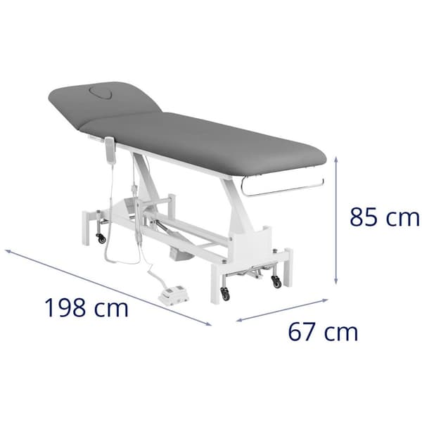 Physa Elektrisk massagebänk - 1 motor - 200 kg - Grå/vit