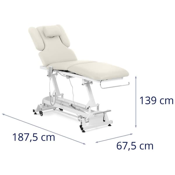Physa Elektrisk massagebänk - 3 motorer - 250 kg - Vit