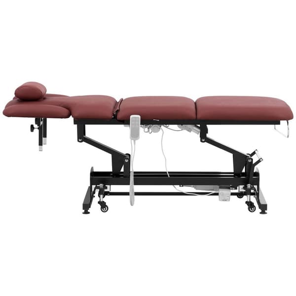 Physa Elektrisk massagebänk - 3 motorer - 250 kg - Svart/vinröd