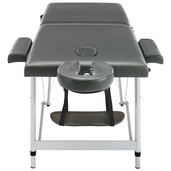 Massagebänk med 2 zoner aluminiumram antracit 186x68 cm