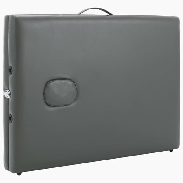 Massagebänk med 2 zoner aluminiumram antracit 186x68 cm