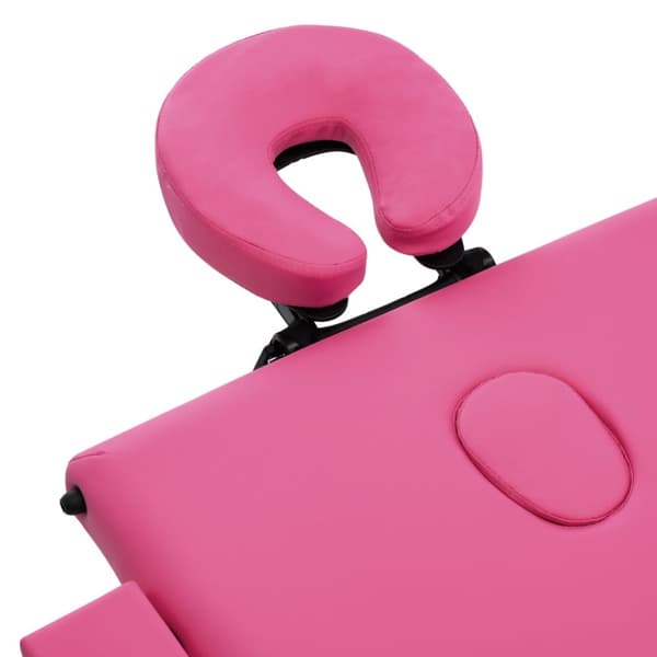 Hopfällbar massagebänk 3 sektioner aluminium rosa