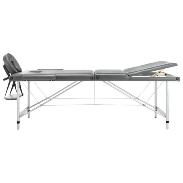 massagebord med 3 zoner aluminiumsstel 186 x 68 cm antracitgrå