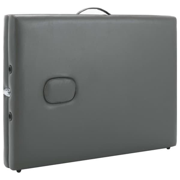 massagebord med 3 zoner aluminiumsstel 186 x 68 cm antracitgrå