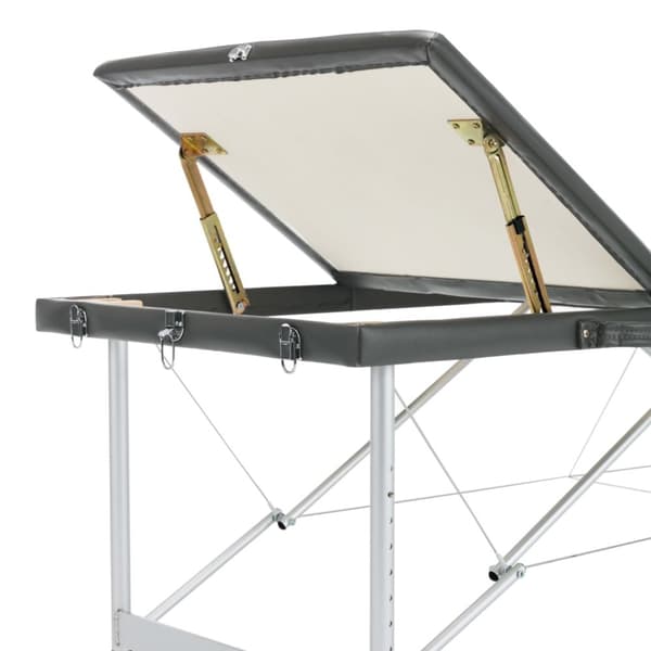 massagebord med 3 zoner aluminiumsstel 186 x 68 cm antracitgrå