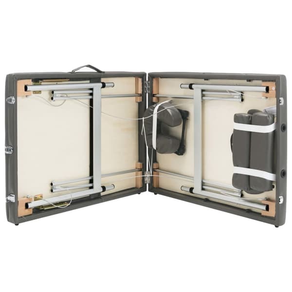 massagebord med 3 zoner aluminiumsstel 186 x 68 cm antracitgrå
