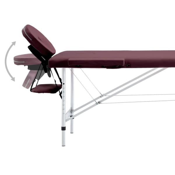 Hopfällbar massagebänk 2 sektioner aluminium mörklila