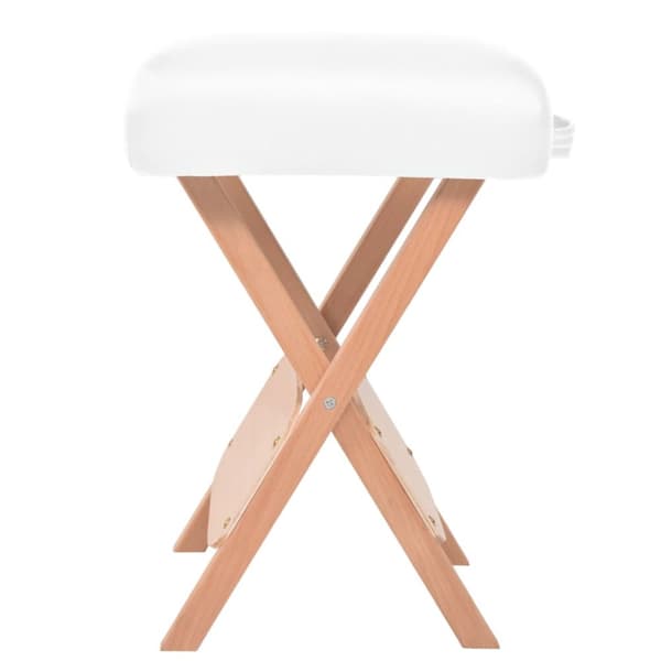 foldbart massagebord med skammel 2 zoner 10 cm tyk hynde hvid