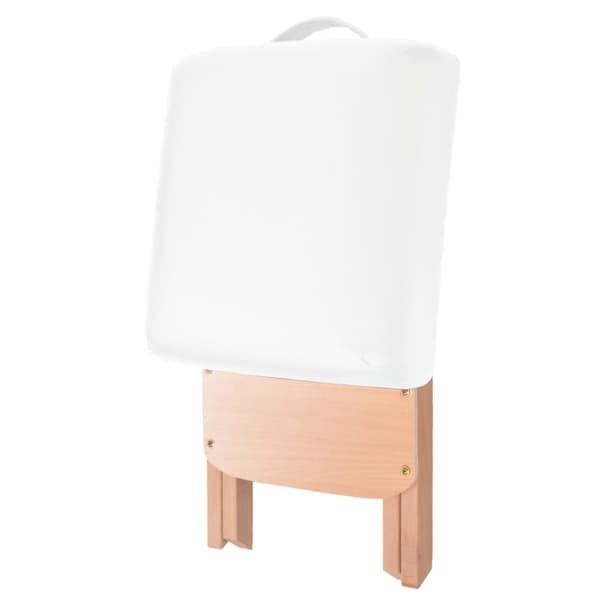 foldbart massagebord med skammel 2 zoner 10 cm tyk hynde hvid