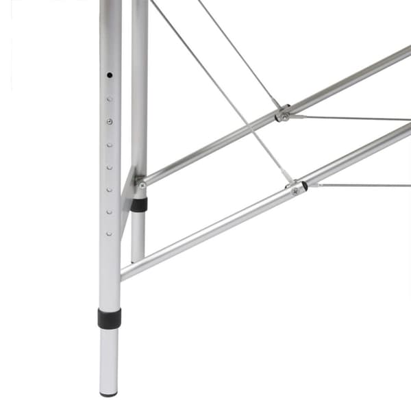 Cremefarvet sammenfoldeligt massagebord med aluminiumsstel,4 zoner
