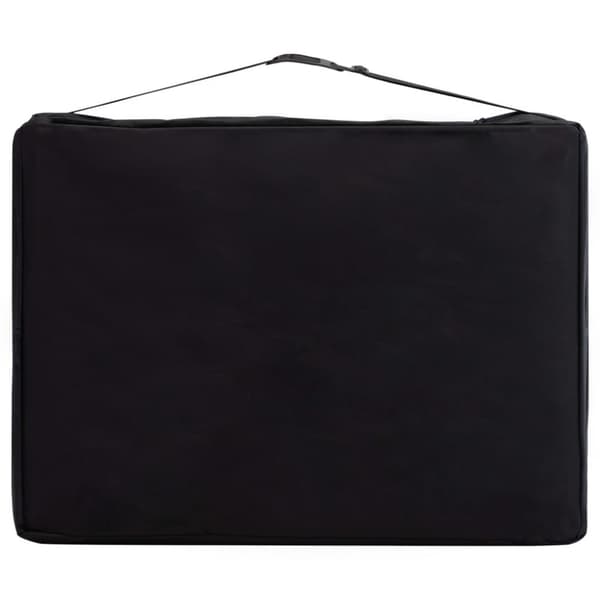 foldbart massagebord 2 zoner træ sort og orange