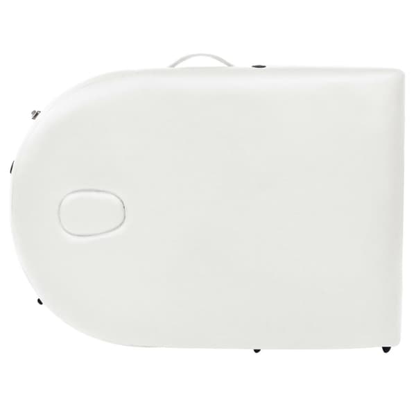 foldbart massagebord m. 2 bolsterpuder 4 cm tyk oval hvid