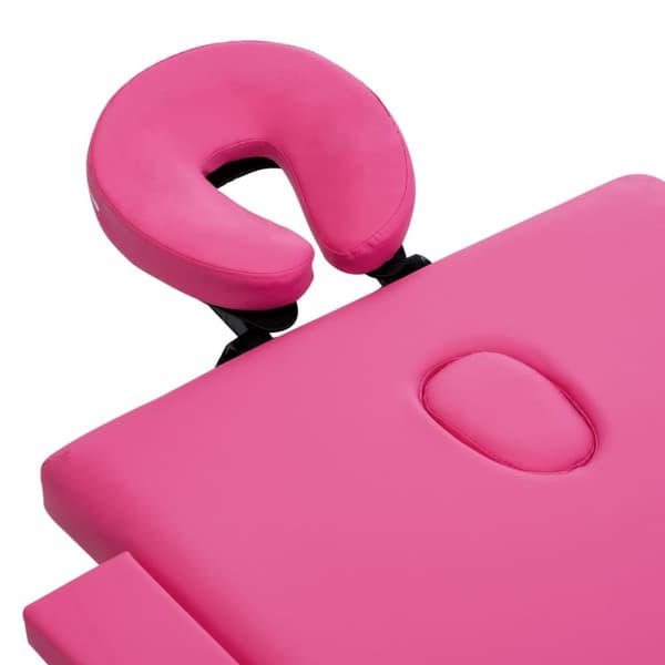 Hopfällbar massagebänk 2 sektioner trä rosa
