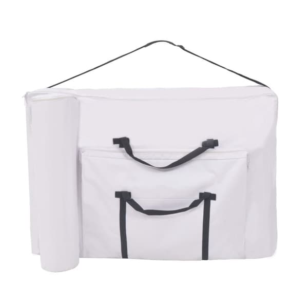 sammenfoldeligt massagebord 3 zoner 10 cm tyk hynde hvid