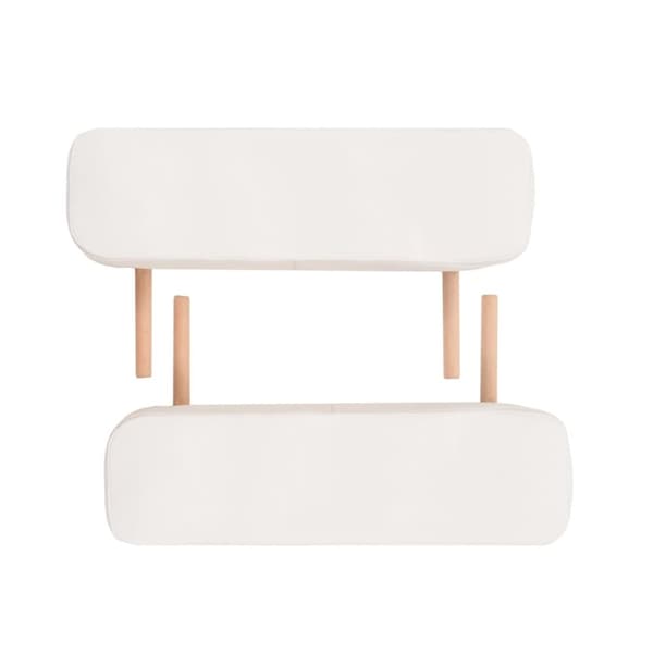 sammenfoldeligt massagebord 3 zoner 10 cm tyk hynde hvid