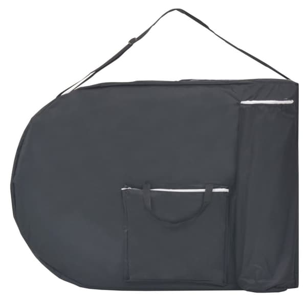 Hopfällbar massagebänk 4 cm tjock med 2 bolster oval svart
