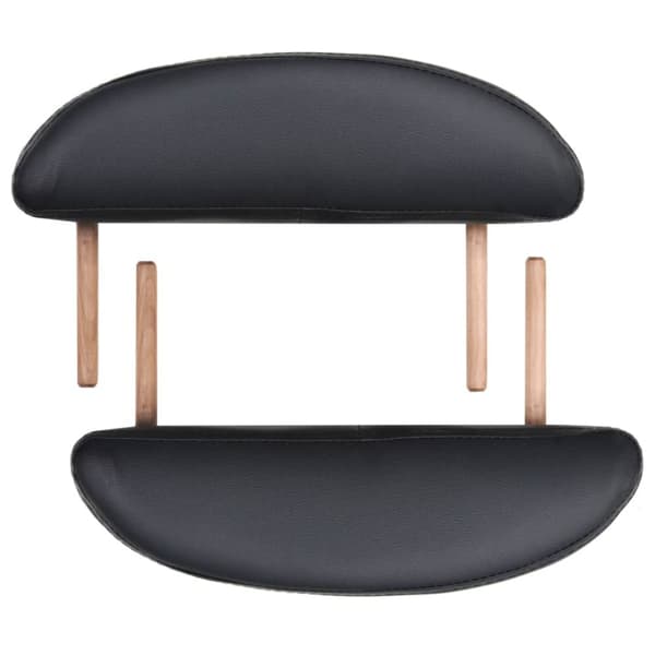 Hopfällbar massagebänk 4 cm tjock med 2 bolster oval svart