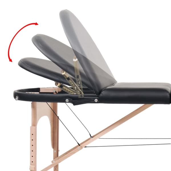 Hopfällbar massagebänk 4 cm tjock med 2 bolster oval svart