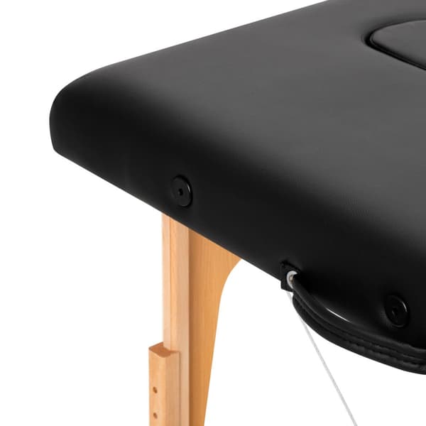 Komfort Activ Fizjo Lux hopfällbart massagebord i trä, 2 segment, 190x70, svart
