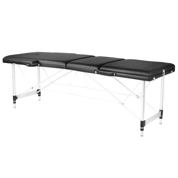 Komfort hopfällbart massagebänk i aluminium Activ Fizjo, 3 segment, svart