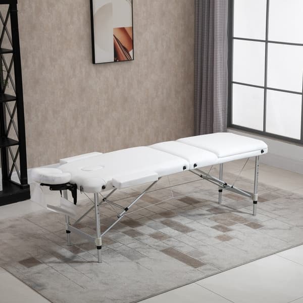 Rootz hopfällbart massagebord - Bärbar spasäng - Justerbart terapibord - Justerbart i höjdled - Robust aluminiumstomme - Bekväm skumstoppning - 215W x