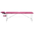 Miniatyrbild 2 av 2: Hopfällbar massagebänk 2 sektioner aluminium rosa