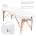 Miniatyrbild 1 av 2: Hopfällbar massagebänk 4 cm tjock med 2 bolster oval vit