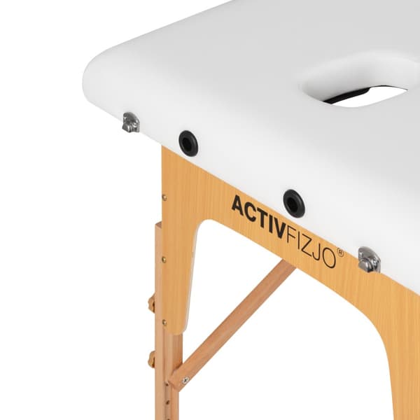 Komfort Activ Fizjo Lux hopfällbart massagebord i trä, 2 segment, 190x70, VIT