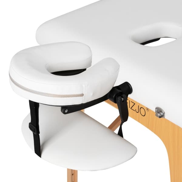 Komfort Activ Fizjo Lux hopfällbart massagebord i trä, 3 segment, 190x70, VIT