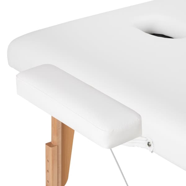 Komfort Activ Fizjo Lux hopfällbart massagebord i trä, 3 segment, 190x70, VIT