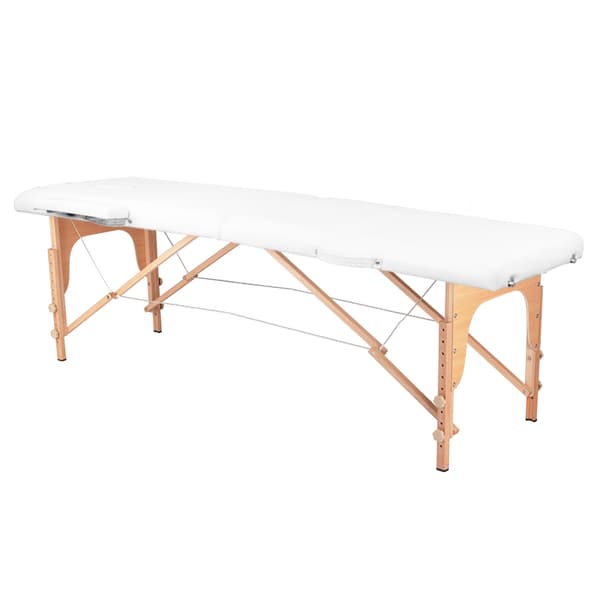 Komfort Activ Fizjo 2-segments hopfällbart massagebord i trä, vit