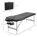 Miniatyrbillede 3 af 9: Massagebord, 186x71x62-83 cm, Sort