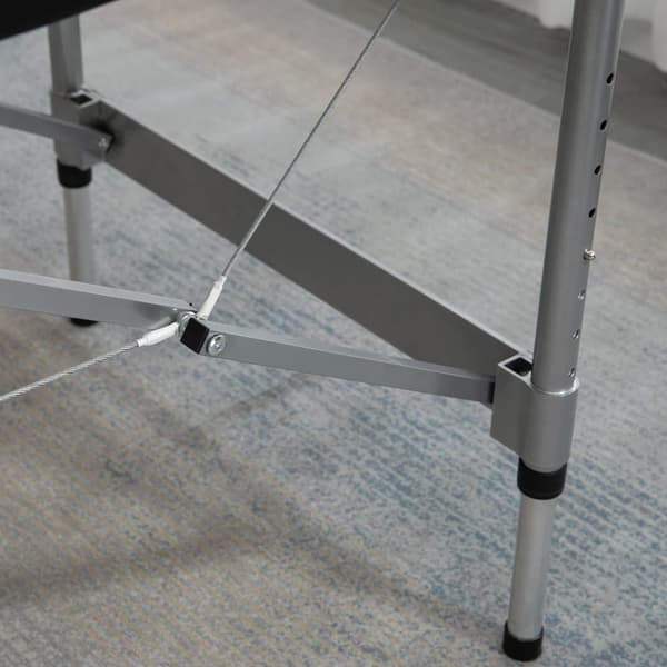 Massagebord, 186x71x62-83 cm, Sort