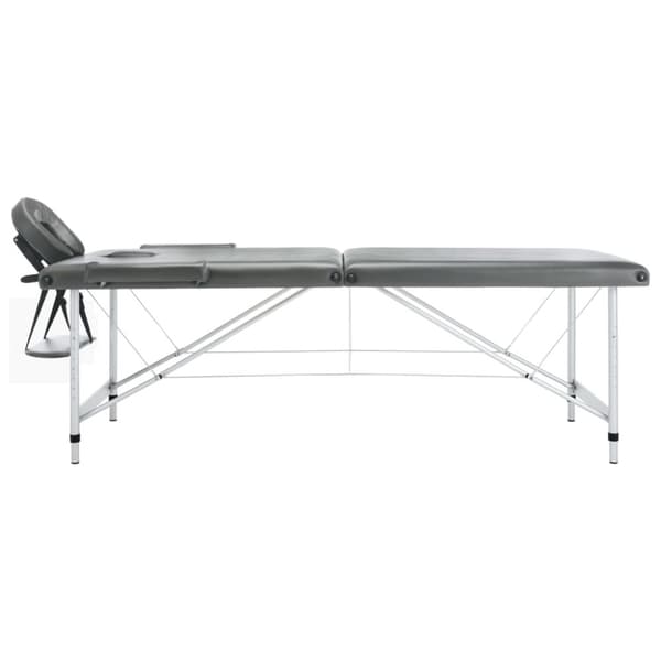 Massagebänk med 2 zoner aluminiumram antracit 186x68 cm