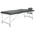 Miniatyrbild 1 av 2: Massagebänk med 2 zoner aluminiumram antracit 186x68 cm