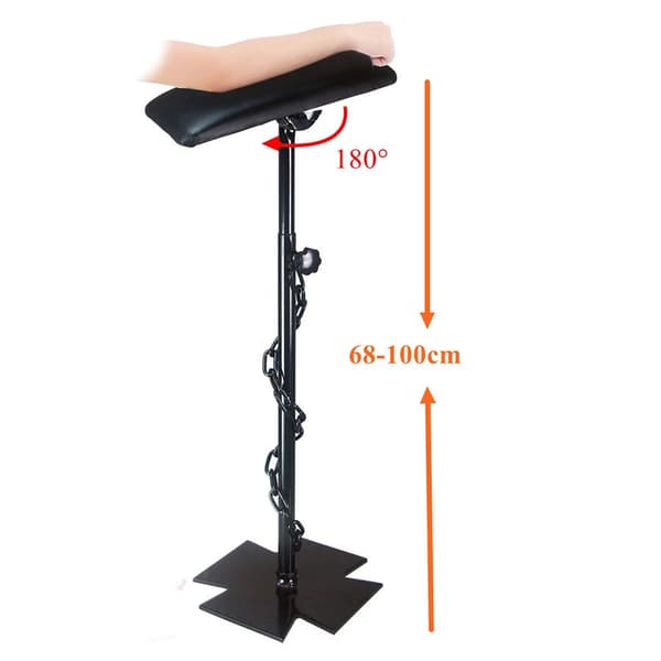 Tattoo Armrest Stand, Komfortabel Skumpolstring, Multi-Vinkel Støtte,sort