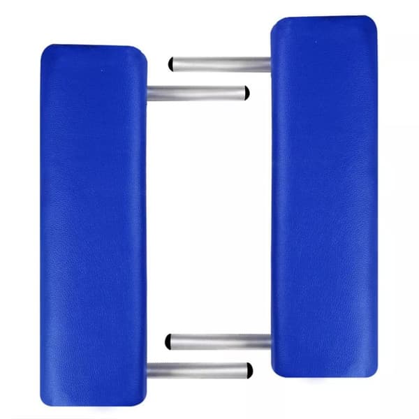 vidaXL Hopfällbar massagebänk med 2 sektioner aluminium blå