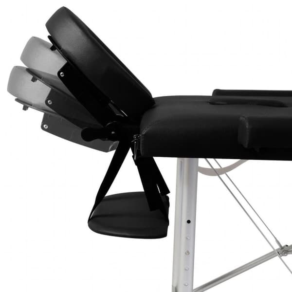 vidaXL Hopfällbar massagebänk med 2 sektioner aluminium svart
