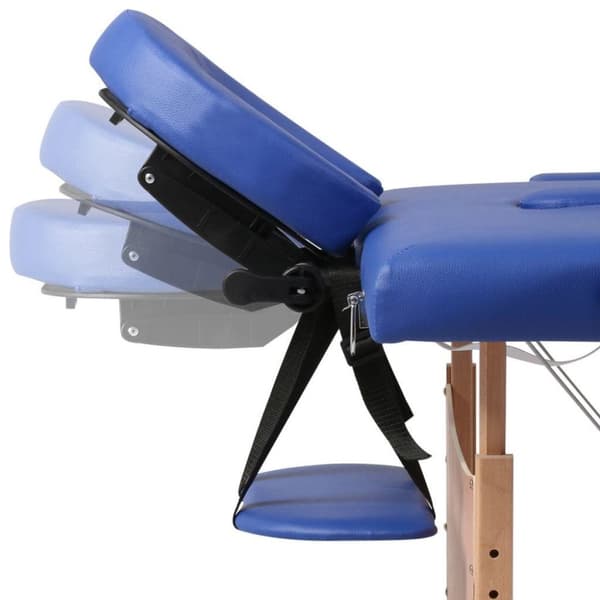 vidaXL Hopfällbar massagebänk med 2 sektioner träram blå